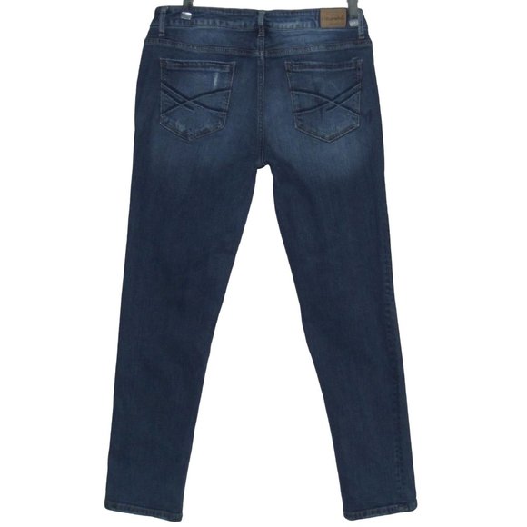 Aeropostle 10 x 27" Bayla Skinny Crop Jeans cropped cotton stretch distressed bl - Picture 6 of 7